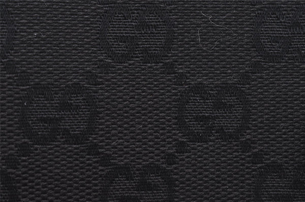 Authentic GUCCI Agenda Notebook Cover Purse GG Canvas Leather 115240 Black 4892I