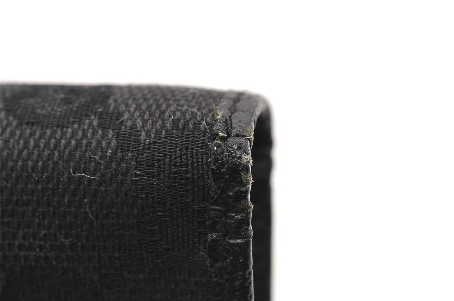 Authentic GUCCI Agenda Notebook Cover Purse GG Canvas Leather 115240 Black 4892I