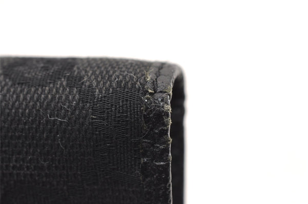 Authentic GUCCI Agenda Notebook Cover Purse GG Canvas Leather 115240 Black 4892I