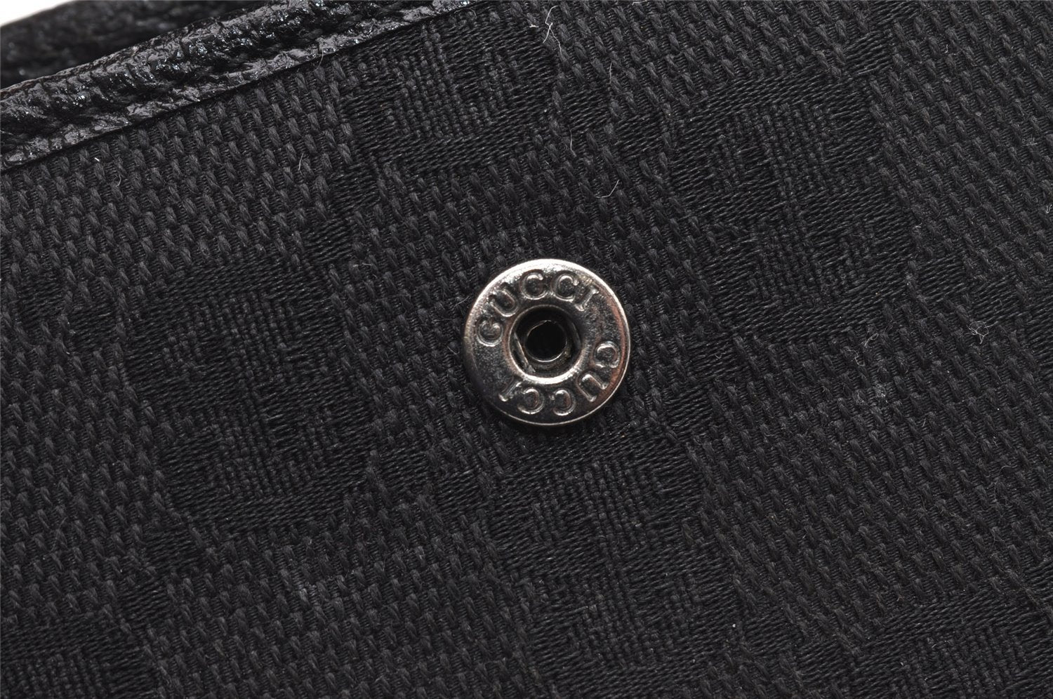 Authentic GUCCI Agenda Notebook Cover Purse GG Canvas Leather 115240 Black 4892I