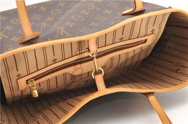 Authentic Louis Vuitton Monogram Neverfull MM Shoulder Tote Bag M40156 LV 4893F