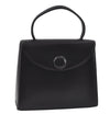 Authentic GIVENCHY Vintage Leather Hand Bag Purse Black 4893I