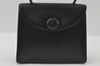 Authentic GIVENCHY Vintage Leather Hand Bag Purse Black 4893I