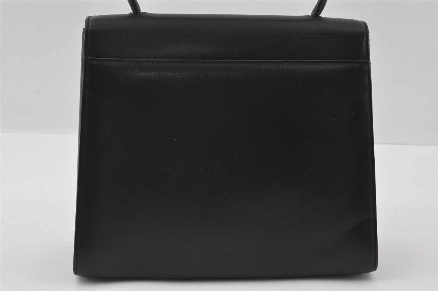 Authentic GIVENCHY Vintage Leather Hand Bag Purse Black 4893I