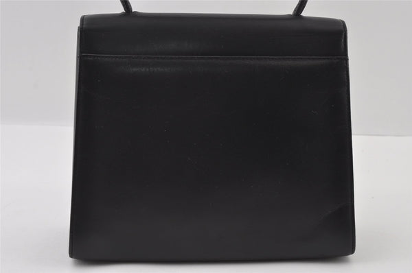 Authentic GIVENCHY Vintage Leather Hand Bag Purse Black 4893I