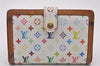 Auth Louis Vuitton Monogram Multicolor Portefeuile Viennois Wallet White 4894I