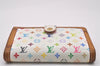 Auth Louis Vuitton Monogram Multicolor Portefeuile Viennois Wallet White 4894I