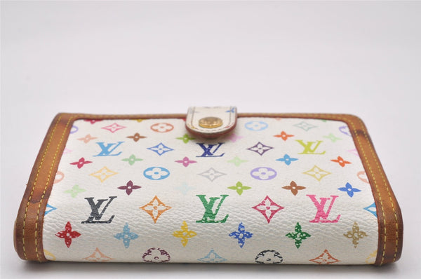 Auth Louis Vuitton Monogram Multicolor Portefeuile Viennois Wallet White 4894I