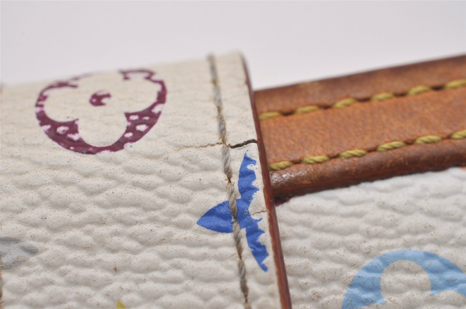 Auth Louis Vuitton Monogram Multicolor Portefeuile Viennois Wallet White 4894I