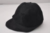 Authentic PRADA Vintage Cap Hat Unborn Calf Leather Size M Black 4896I