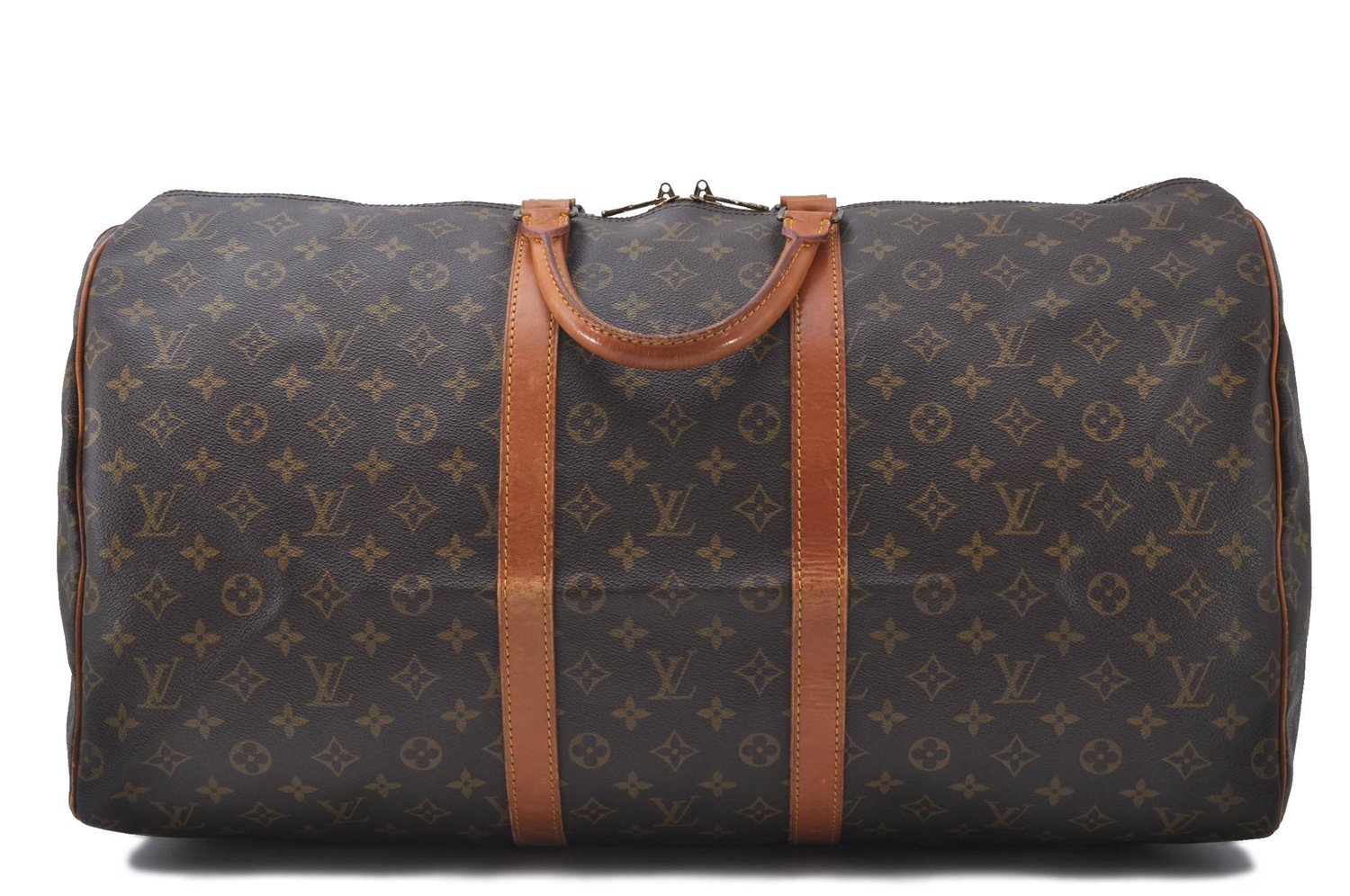 Authentic Louis Vuitton Monogram Keepall 55 Boston Bag M41424 LV 4899D