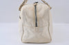 Authentic CHANEL Lamb Skin Vintage Chain Shoulder Tote Bag White CC 4900I