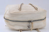 Authentic CHANEL Lamb Skin Vintage Chain Shoulder Tote Bag White CC 4900I
