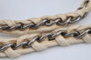 Authentic CHANEL Lamb Skin Vintage Chain Shoulder Tote Bag White CC 4900I