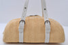 Authentic Christian Dior Shoulder Hand Bag Flower Straw Leather Beige CD 4901I