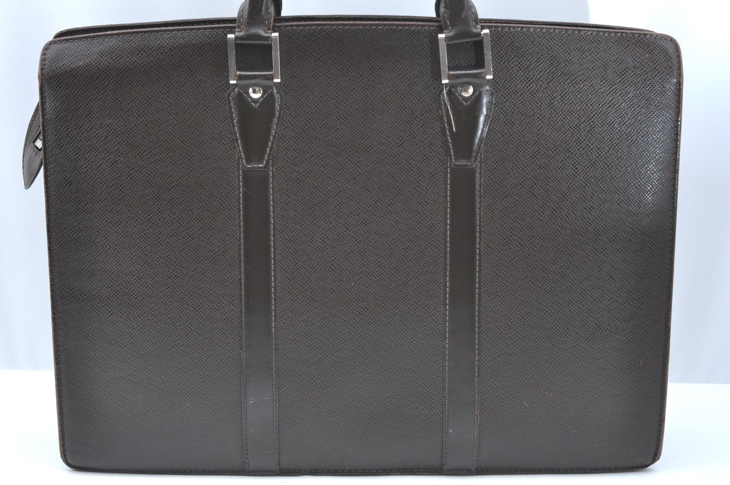 Auth Louis Vuitton Taiga Porte Documents Lozan Briefcase Brown M30058 LV 4902G