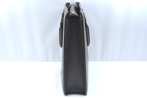 Auth Louis Vuitton Taiga Porte Documents Lozan Briefcase Brown M30058 LV 4902G