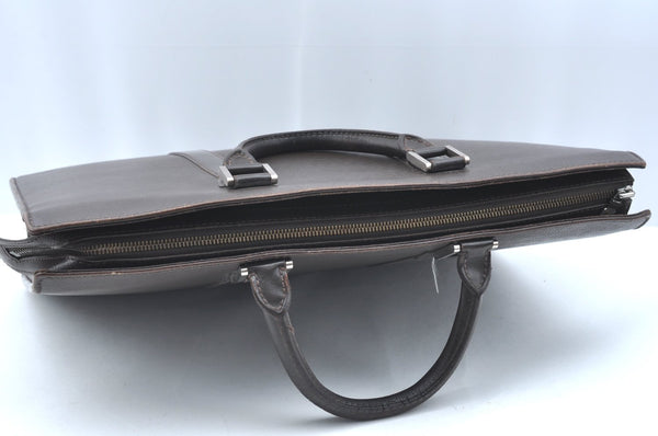 Auth Louis Vuitton Taiga Porte Documents Lozan Briefcase Brown M30058 LV 4902G