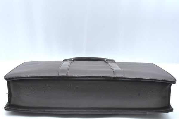 Auth Louis Vuitton Taiga Porte Documents Lozan Briefcase Brown M30058 LV 4902G