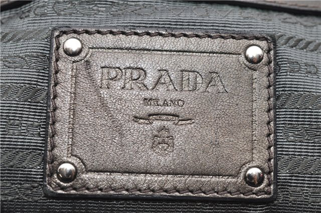 Authentic PRADA Nylon Leather Shoulder Hand Bag Purse Khaki Green 4903D