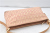 Authentic FENDI Zucchino Shoulder Hand Bag Purse Canvas Leather Pink Beige 4905D