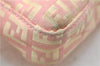 Authentic FENDI Zucchino Shoulder Hand Bag Purse Canvas Leather Pink Beige 4905D