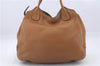 Authentic PRADA Leather Shoulder Hand Bag Purse Brown 4907D