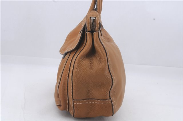 Authentic PRADA Leather Shoulder Hand Bag Purse Brown 4907D