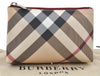 Authentic BURBERRY Vintage Nova Check Pouch Purse PVC Beige 4907E