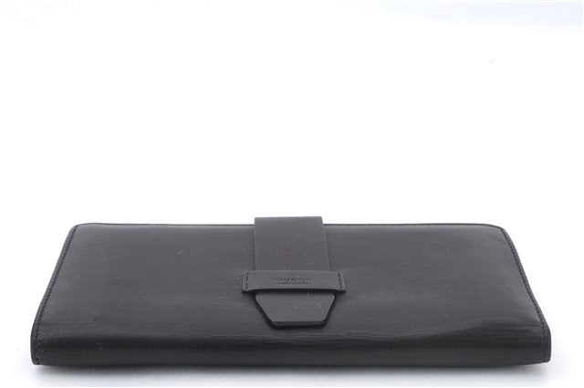 Authentic GUCCI Long Bifold Wallet Purse Leather 101564 Black 4913C