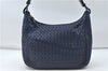 Authentic BOTTEGA VENETA Intrecciato Leather Shoulder Cross Body Bag Navy 4914D