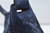 Authentic BOTTEGA VENETA Intrecciato Leather Shoulder Cross Body Bag Navy 4914D