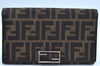 Authentic FENDI Zucca Wallet Canvas Leather Brown 4914H