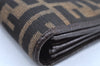 Authentic FENDI Zucca Wallet Canvas Leather Brown 4914H