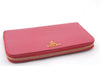 Authentic PRADA Saffiano Leather Round Zipper Long Wallet Purse Pink 4917C