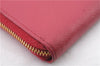 Authentic PRADA Saffiano Leather Round Zipper Long Wallet Purse Pink 4917C