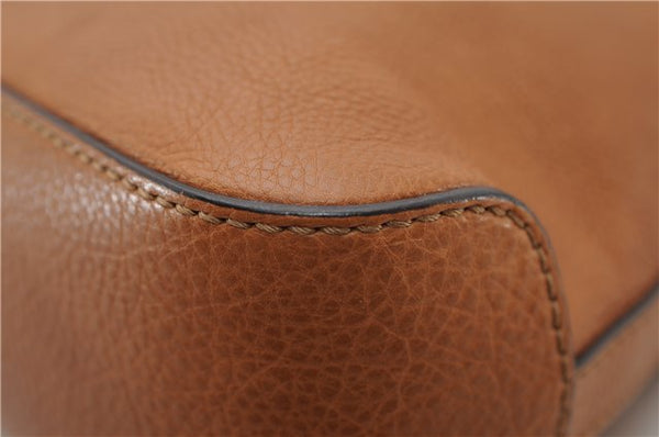 Authentic GUCCI Marrakech Vintage Shoulder Tote Bag Leather 257026 Brown 4920F