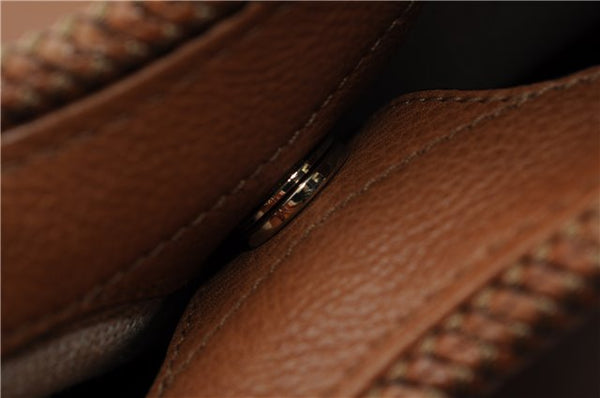 Authentic GUCCI Marrakech Vintage Shoulder Tote Bag Leather 257026 Brown 4920F