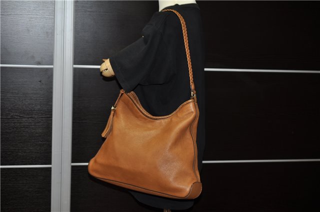 Authentic GUCCI Marrakech Vintage Shoulder Tote Bag Leather 257026 Brown 4920F