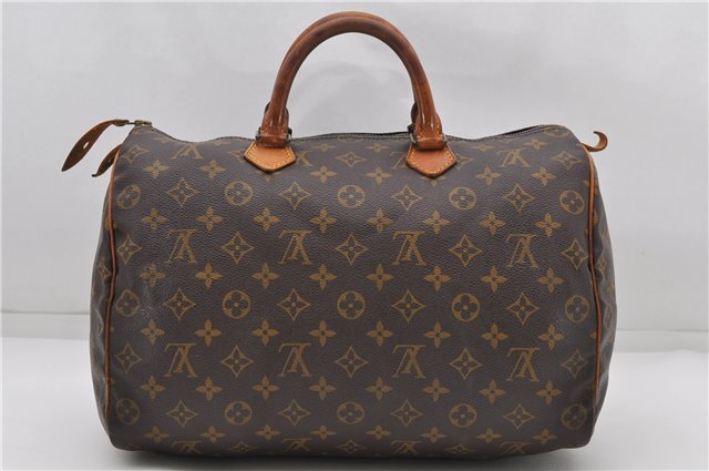 Authentic Louis Vuitton Monogram Speedy 35 Hand Boston Bag M41524 LV 4924D