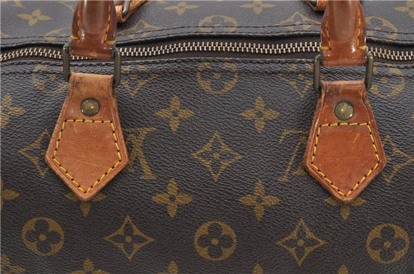 Authentic Louis Vuitton Monogram Speedy 35 Hand Boston Bag M41524 LV 4924D