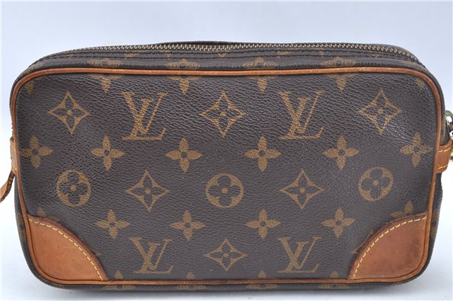 Authentic Louis Vuitton Monogram Marly Dragonne PM M51827 Clutch Hand Bag 4925F