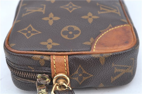 Authentic Louis Vuitton Monogram Marly Dragonne PM M51827 Clutch Hand Bag 4925F