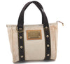 Authentic Louis Vuitton Antigua Cabas PM Hand Bag White Brown M40039 LV 4926D