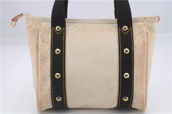 Authentic Louis Vuitton Antigua Cabas PM Hand Bag White Brown M40039 LV 4926D