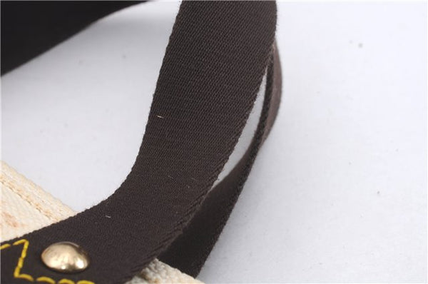 Authentic Louis Vuitton Antigua Cabas PM Hand Bag White Brown M40039 LV 4926D