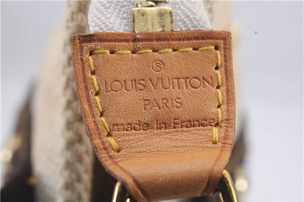 Authentic Louis Vuitton Antigua Cabas PM Hand Bag White Brown M40039 LV 4926D