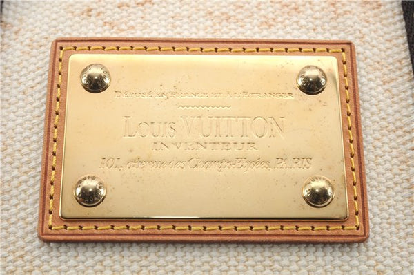 Authentic Louis Vuitton Antigua Cabas PM Hand Bag White Brown M40039 LV 4926D