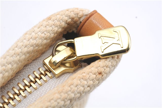 Authentic Louis Vuitton Antigua Cabas PM Hand Bag White Brown M40039 LV 4926D