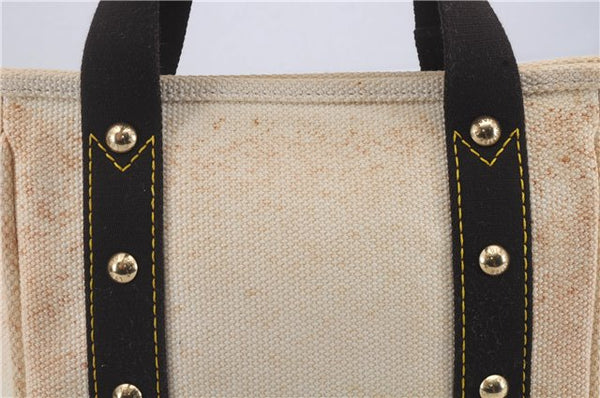 Authentic Louis Vuitton Antigua Cabas PM Hand Bag White Brown M40039 LV 4926D